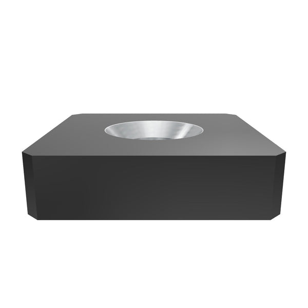 Rotor blade 145x145x37, all corners flattened, for Alpha Cutter, double-sided conical countersink Ø47/69.5/90°, reversible, matching threaded sleeve M30 (MWV0072-20)