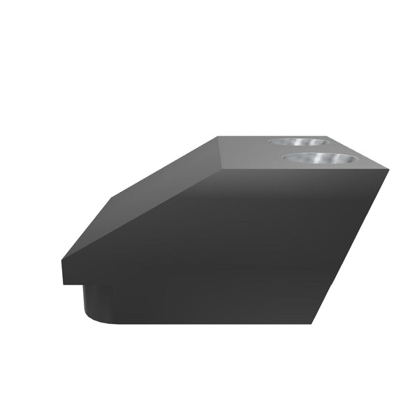 Support for knife holder, wedge-shaped, 144x120x73, 2x countersunk hole Ø33/Ø22