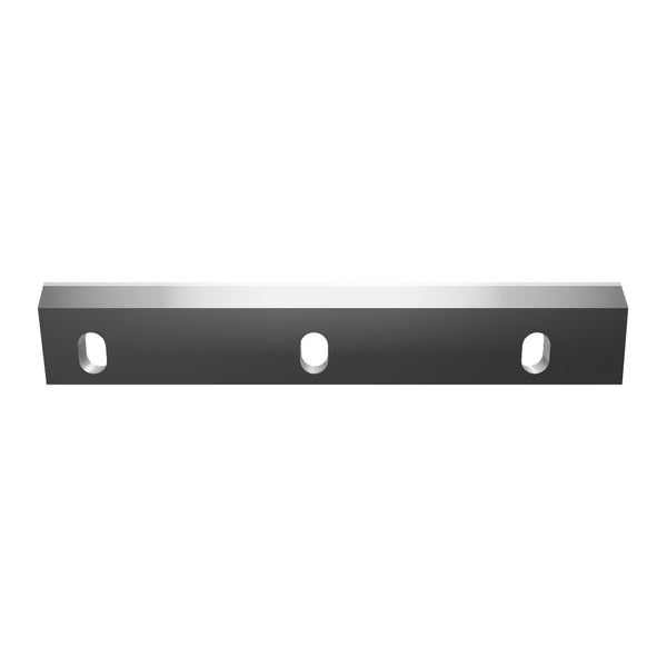Rotormesser links 459x79x20, 3x Langloch 34x22, 2x Gewinde M12, 50/55° Schneide, Stirnschräge 1°, seitlich 2° hinterlegt