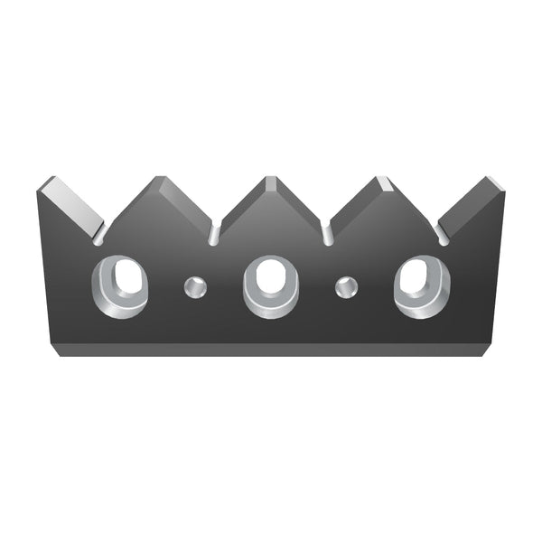 Gegenmesser 257x108x28, 4 Zahnkerben, Zahnschritt 64, 3x Stufenbohrung 38x32/24x18, 2x Gewinde M12