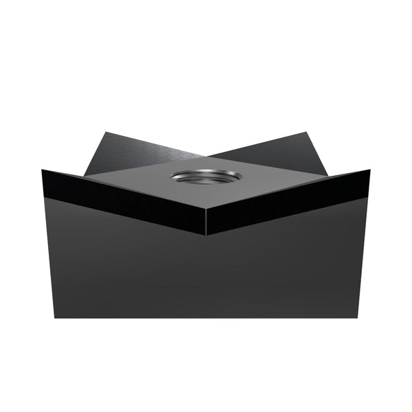 Schneidkrone 40x40x20, 1x Gewinde M12 mittig, 4 Ecken Hartmetall bestückt