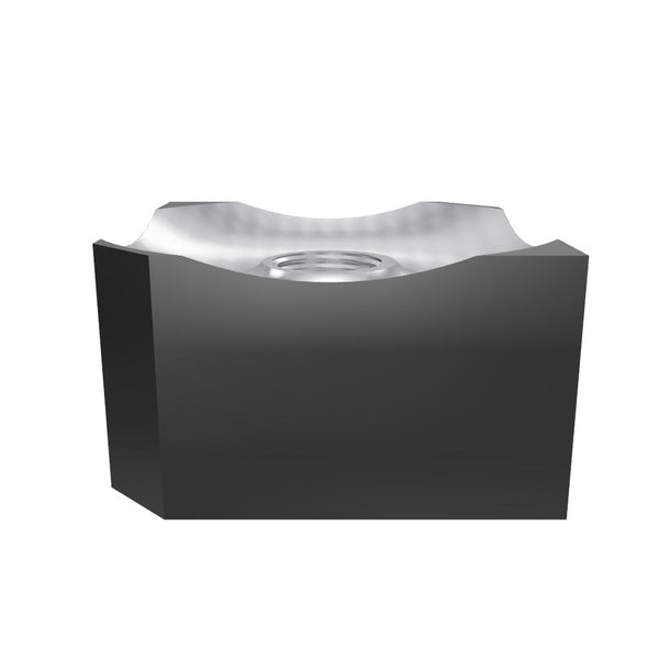 Schneidkrone 80x80x45, 1x Gewinde M24 mittig, 2 Ecken abgeflacht