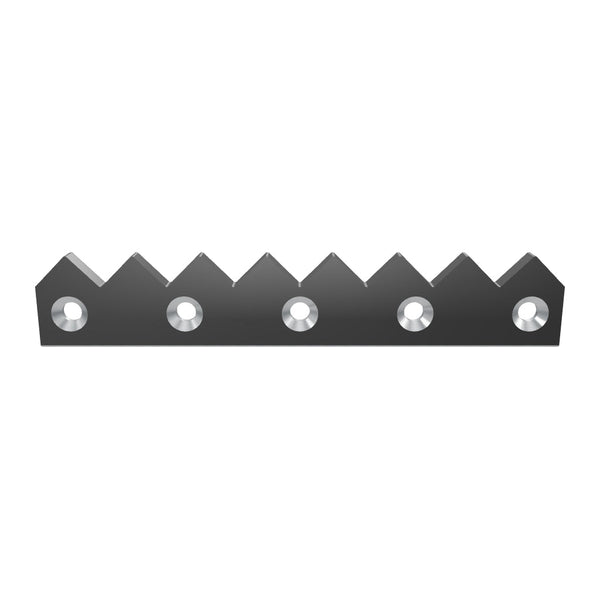 Abstreifkamm 446x80x19, 5 beidseitige Senkbohrungen, 7 Zahnkerben, wendbar, 2x Fase 2x45°