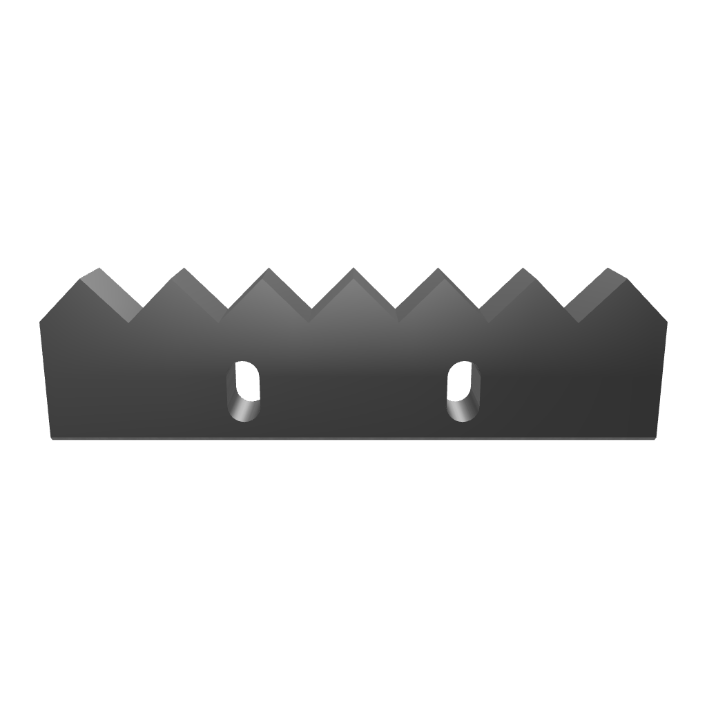 Gegenmesser 279x76x30, 2x Langloch 27x13, 2x Gewinde M16, 6 Zahnkerben für 34er Schneidkrone