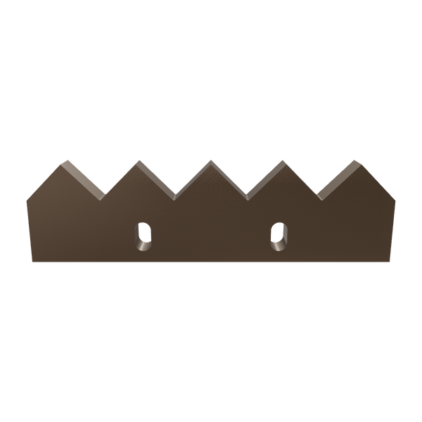 Gegenmesser 399x110x30, 2x Langloch 33x18, 2x Gewinde M16, 5 Zahnkerben für 60er Schneidkrone