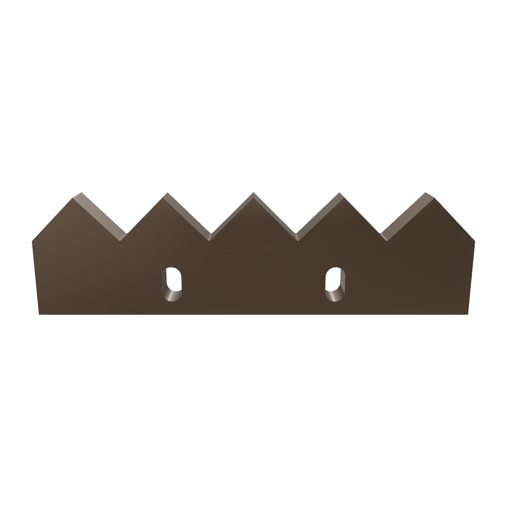 Gegenmesser 399x110x30, 2x Langloch 33x18, 2x Gewinde M16, 5 Zahnkerben für 60er Schneidkrone