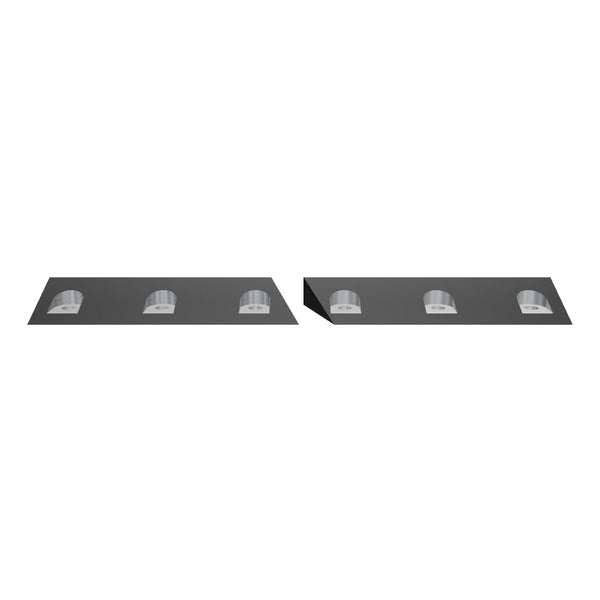 Klemmplattensatz 2teilig, keilförmig, 782x115x48, 6x Bohrung Ø22, 6x Ausfräsung für Schraubensitz